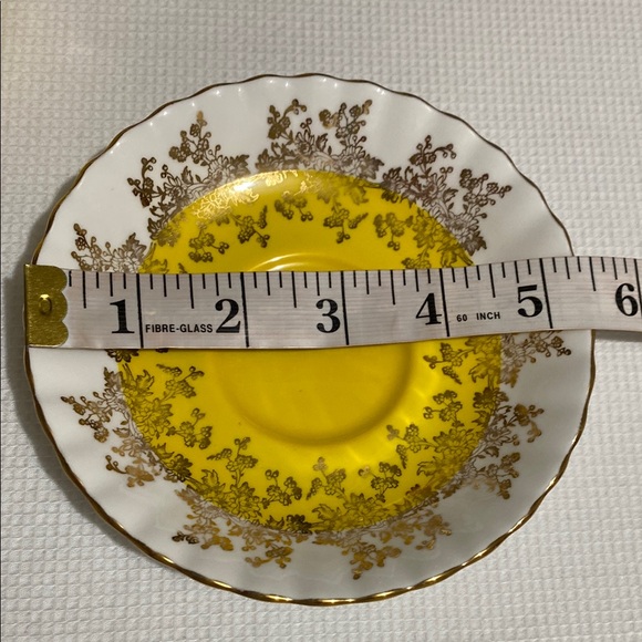 Royal Albert Bone China Yellow Teacup and Saucer with Gold Accents - Picture 9 of 10